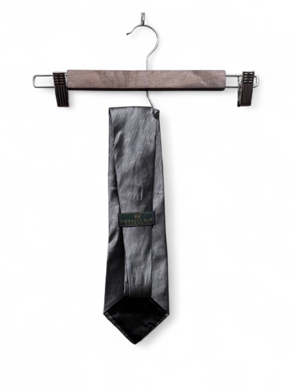 Embassy Row Gray Woven Textured Silk Necktie Classic Mens Dress Tie
